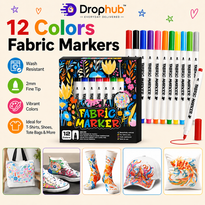 12-Pack Fabric Markers for Clothes