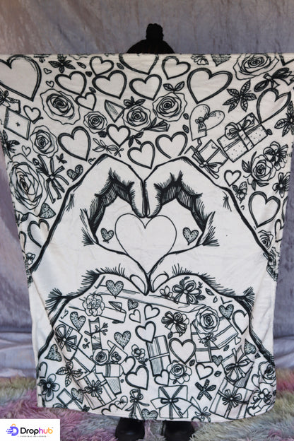 ColorCanvas – Heart Hand-Painted Coloring Blanket