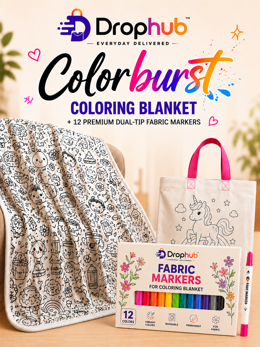 ColorBurst™ Coloring Blanket Kids Creative kit